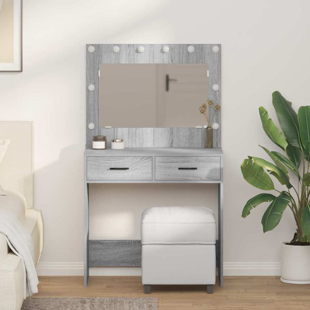 Schminktisch Grau Sonoma 78,5 x 41 x 135 cm Holzwerkstoff