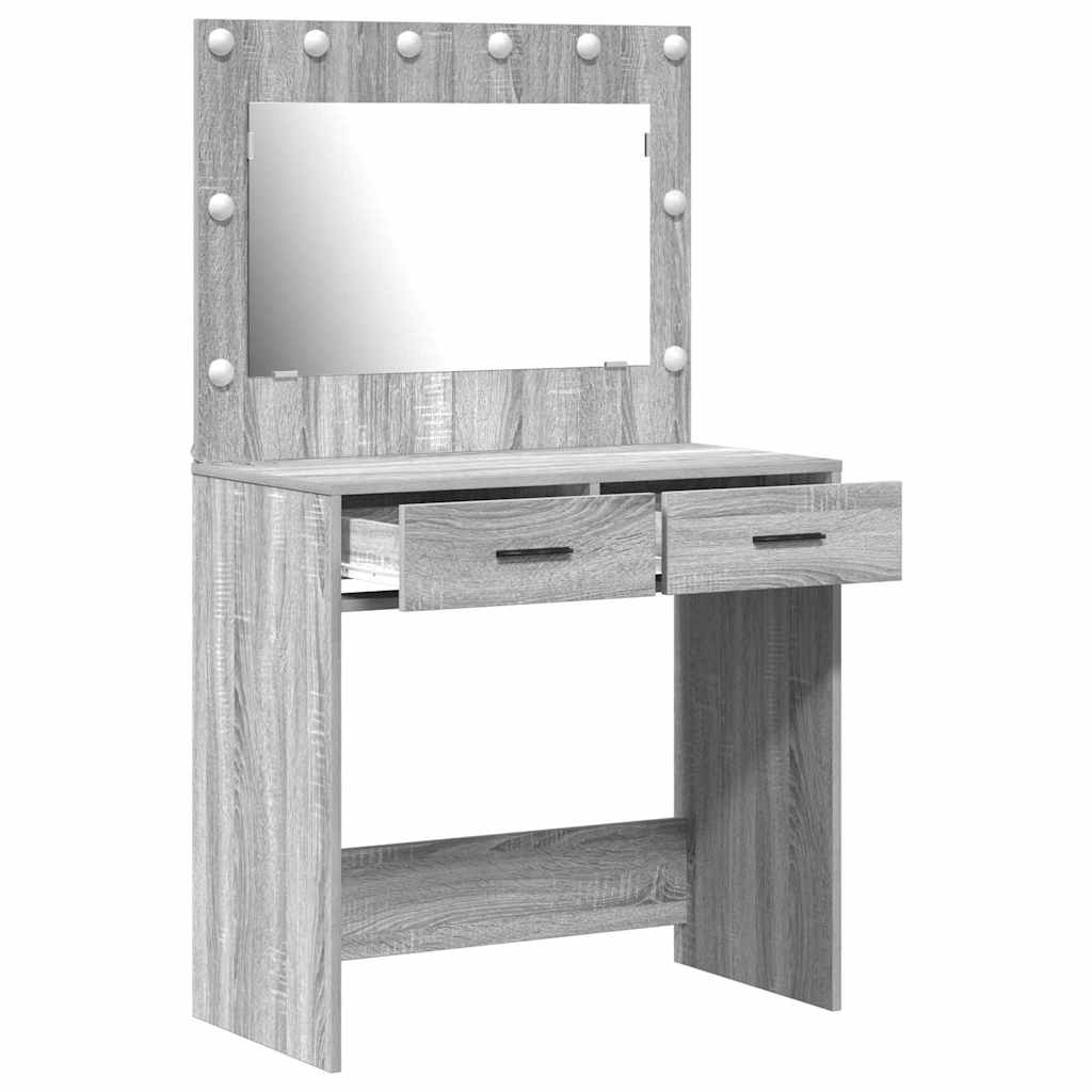 Schminktisch Grau Sonoma 78,5 x 41 x 135 cm Holzwerkstoff