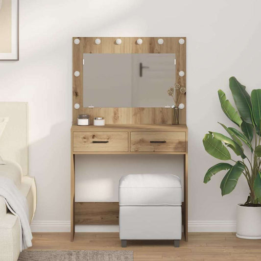 Schminktisch mit Speicher Eiche handwerklich 78,5 x 41 x 135 cm