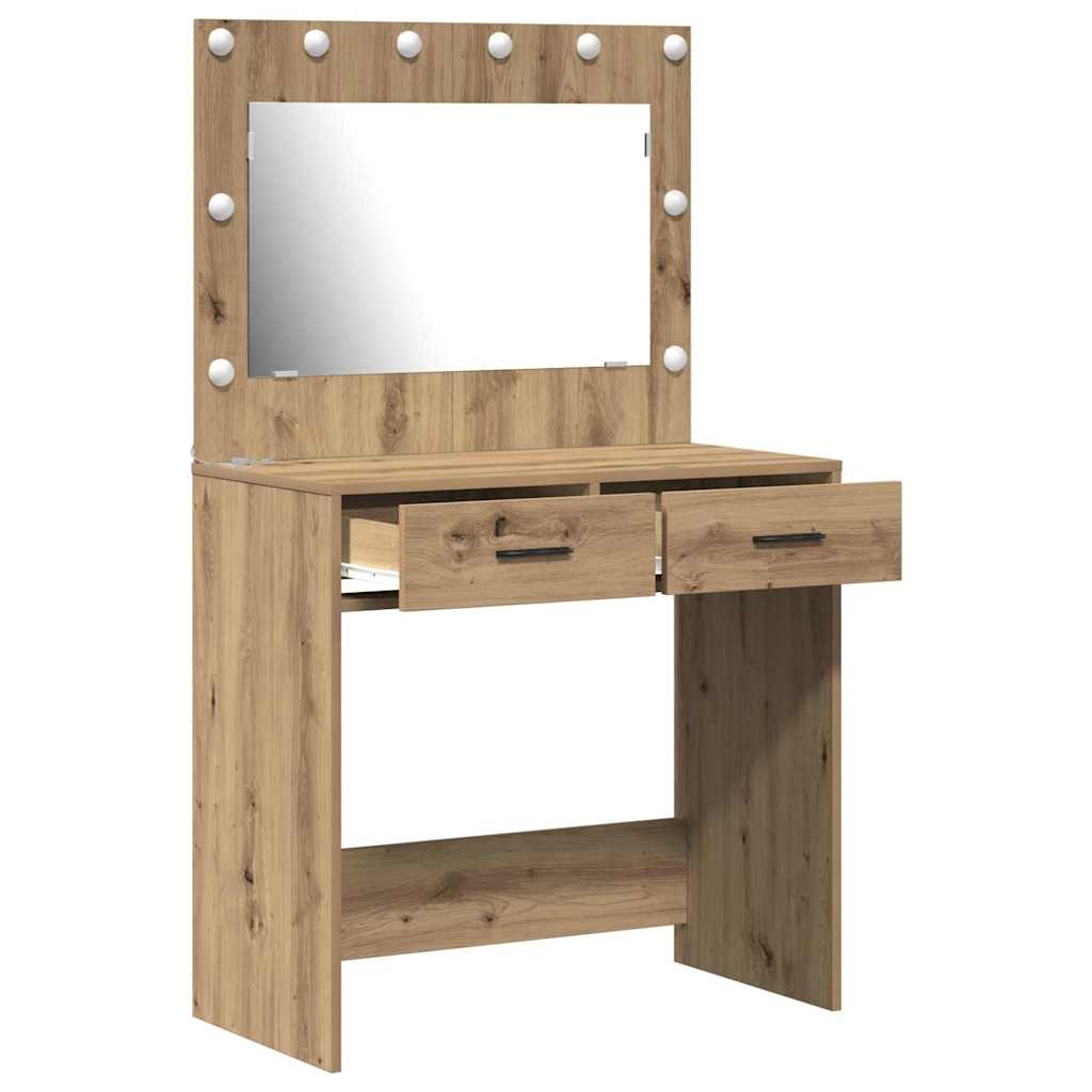Schminktisch mit Speicher Eiche handwerklich 78,5 x 41 x 135 cm