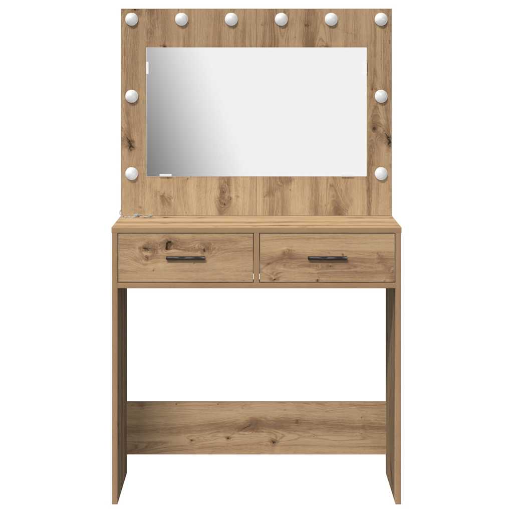 Schminktisch mit Speicher Eiche handwerklich 78,5 x 41 x 135 cm
