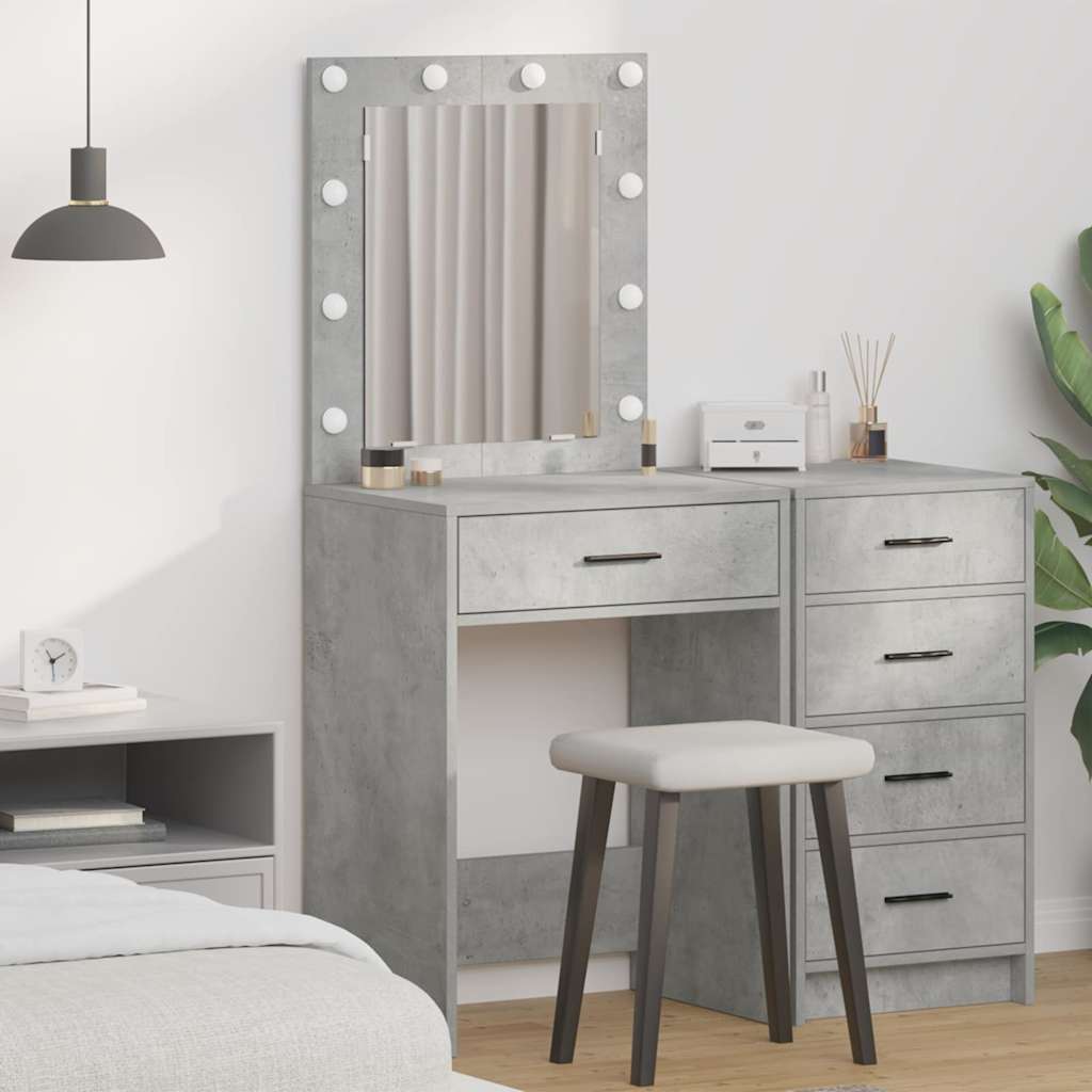 Schminktisch Betongrau 50 x 41 x 135 cm Holzwerkstoff