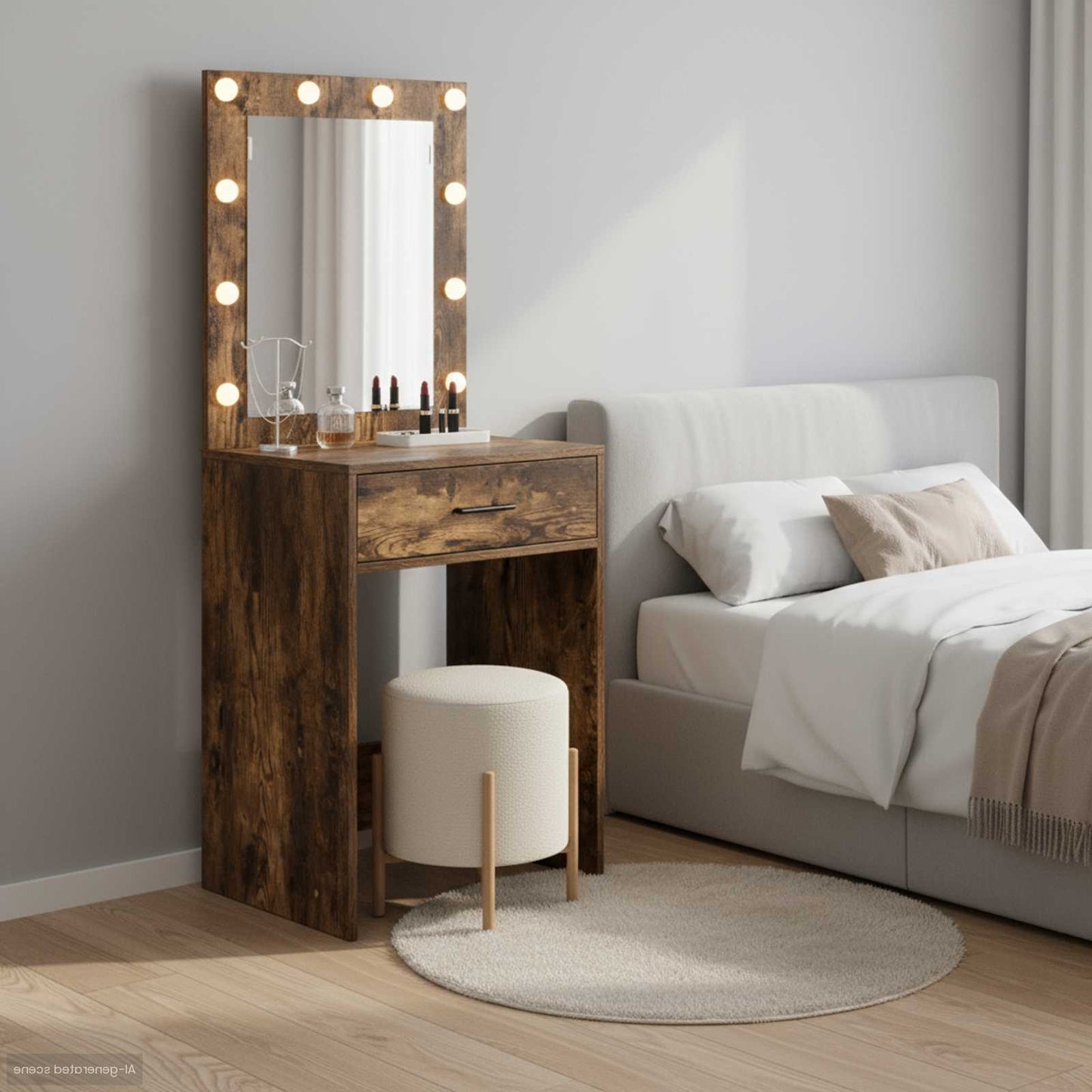 Schminktisch Räuchereiche 50 x 41 x 135 cm Holzwerkstoff