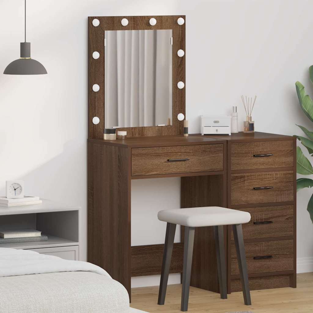 Schminktisch Braunes Eichenholz 50 x 41 x 135 cm Holzwerkstoff