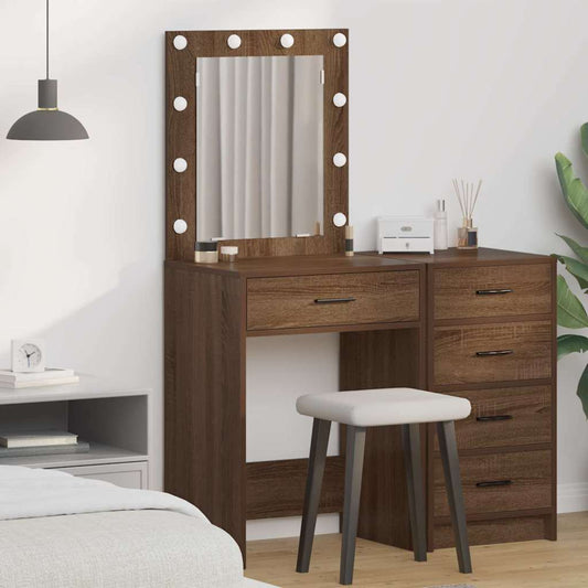Schminktisch Braunes Eichenholz 50 x 41 x 135 cm Holzwerkstoff