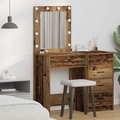 Schminktisch mit Spiegel Altholz 50 x 41 x 135 cm Holzwerkstoff