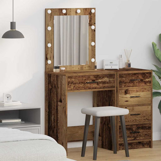 Schminktisch mit Spiegel Altholz 50 x 41 x 135 cm Holzwerkstoff
