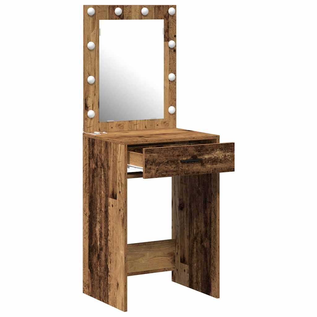 Schminktisch mit Spiegel Altholz 50 x 41 x 135 cm Holzwerkstoff