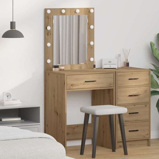 Schminktisch Eiche handwerklich 50 x 41 x 135 cm Holzwerkstoff