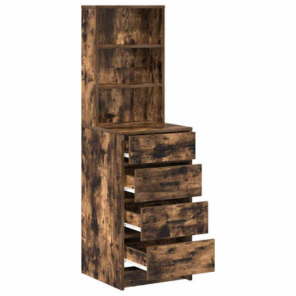 Hochboard Räuchereiche 40 x 41 x 135 cm Holzwerkstoff