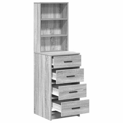 Hochboard Grau Sonoma 40 x 41 x 135 cm Holzwerkstoff