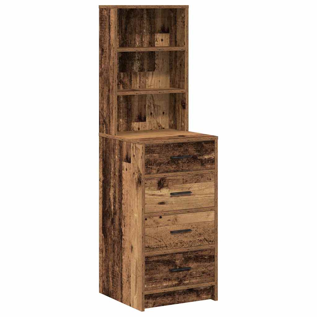 Hochboard mit Schubladen Altholz 40 x 41 x 135 cm Holzwerkstoff