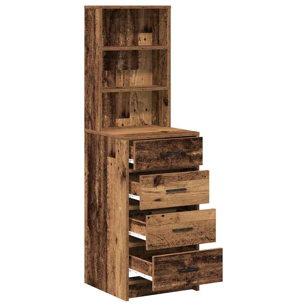 Hochboard mit Schubladen Altholz 40 x 41 x 135 cm Holzwerkstoff