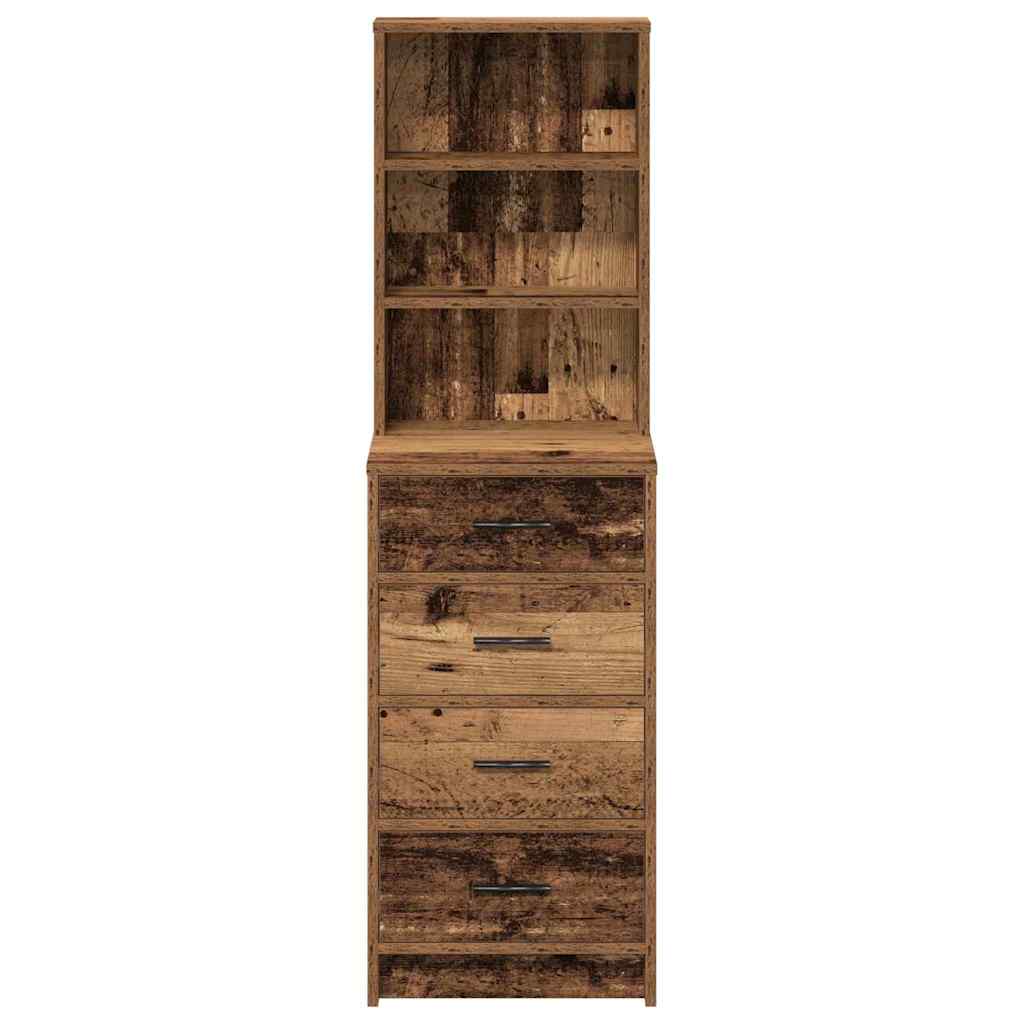 Hochboard mit Schubladen Altholz 40 x 41 x 135 cm Holzwerkstoff