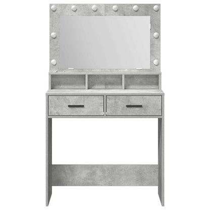 Schminktisch mit Regal Betongrau 79 x 41 x 135 cm Holzwerkstoff