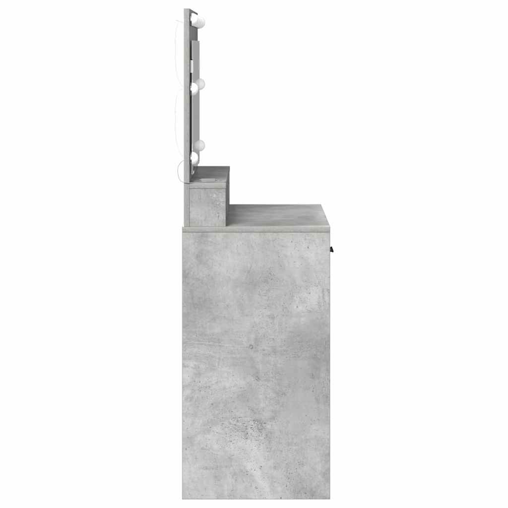 Schminktisch mit Regal Betongrau 79 x 41 x 135 cm Holzwerkstoff