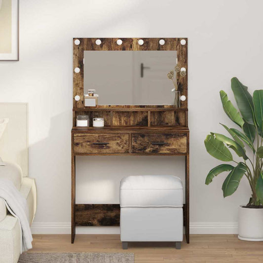 Schminktisch Räuchereiche 79 x 41 x 135 cm Holzwerkstoff