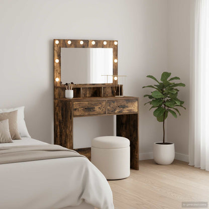 Schminktisch Geräucherte Eiche 79 x 41 x 135 cm Holzwerkstoff