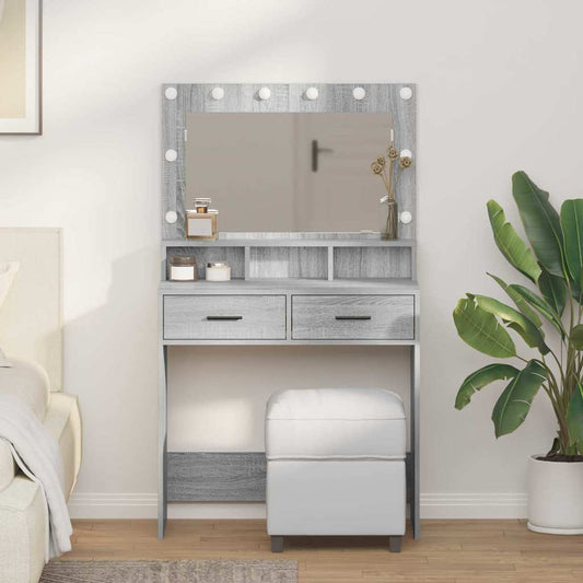 Schminktisch Graues Sonoma 79 x 41 x 135 cm Holzwerkstoff