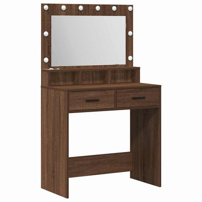 Schminktisch Braunes Eichenholz 79 x 41 x 135 cm Holzwerkstoff