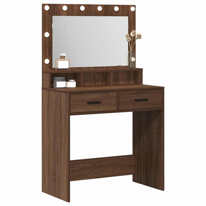 Schminktisch Braunes Eichenholz 79 x 41 x 135 cm Holzwerkstoff