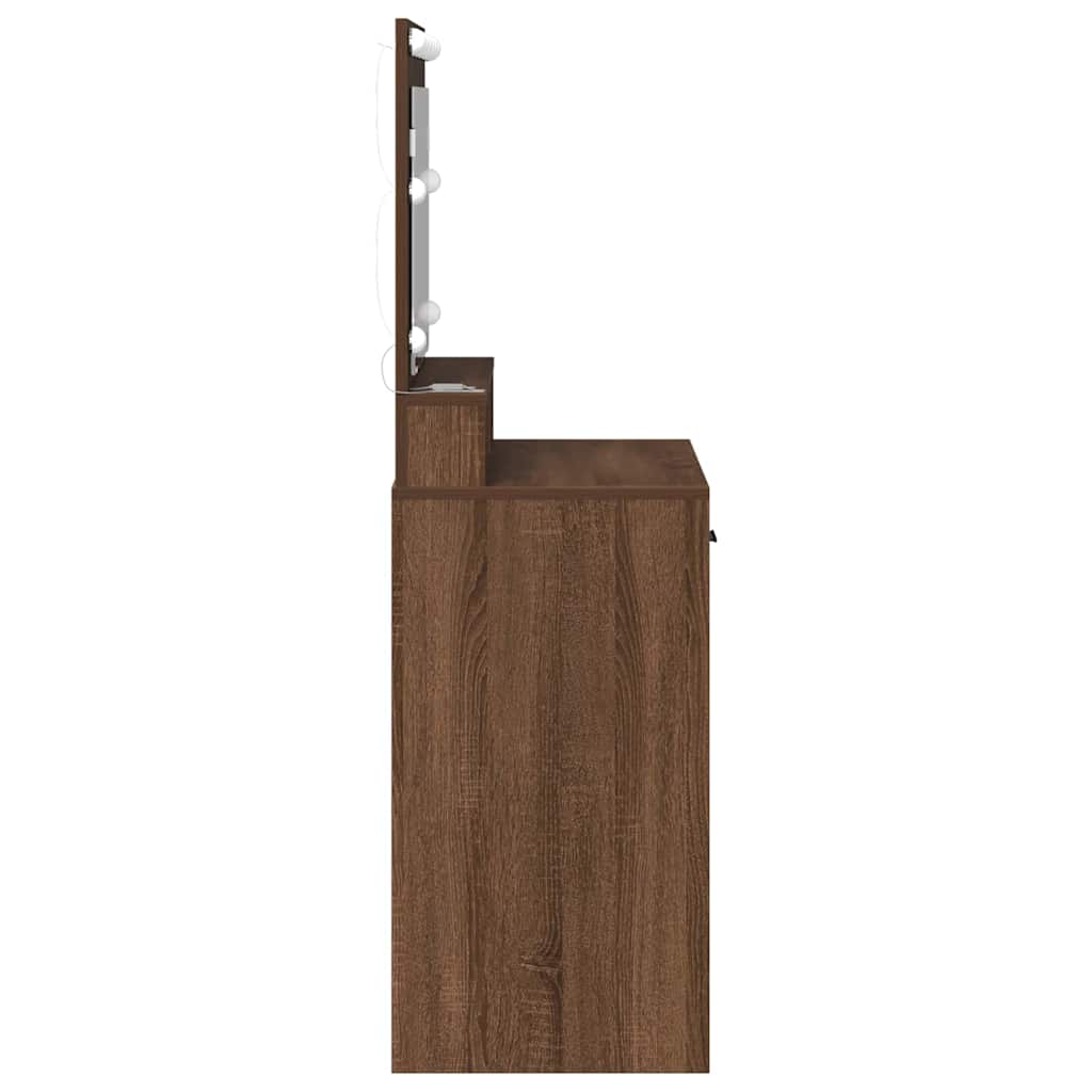 Schminktisch Braunes Eichenholz 79 x 41 x 135 cm Holzwerkstoff