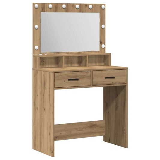 Schminktisch Eiche handwerklich 79 x 41 x 135 cm Holzwerkstoff