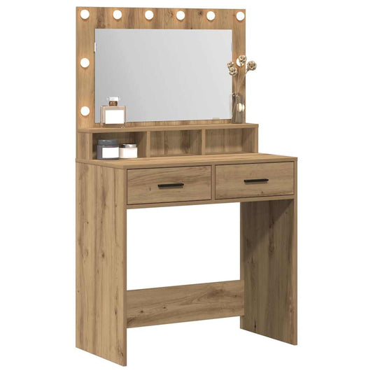 Schminktisch Eiche handwerklich 79 x 41 x 135 cm Holzwerkstoff