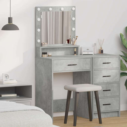 Schminktisch mit Regal Betongrau 50 x 41 x 135 cm Holzwerkstoff