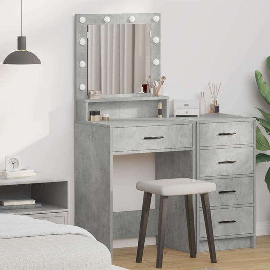 Schminktisch mit Regal Betongrau 50 x 41 x 135 cm Holzwerkstoff