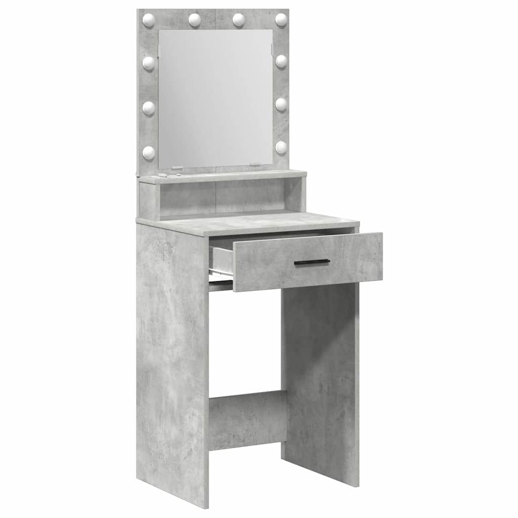 Schminktisch mit Regal Betongrau 50 x 41 x 135 cm Holzwerkstoff