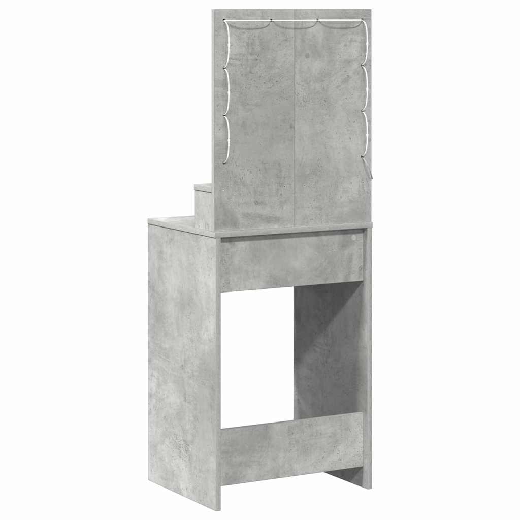 Schminktisch mit Regal Betongrau 50 x 41 x 135 cm Holzwerkstoff