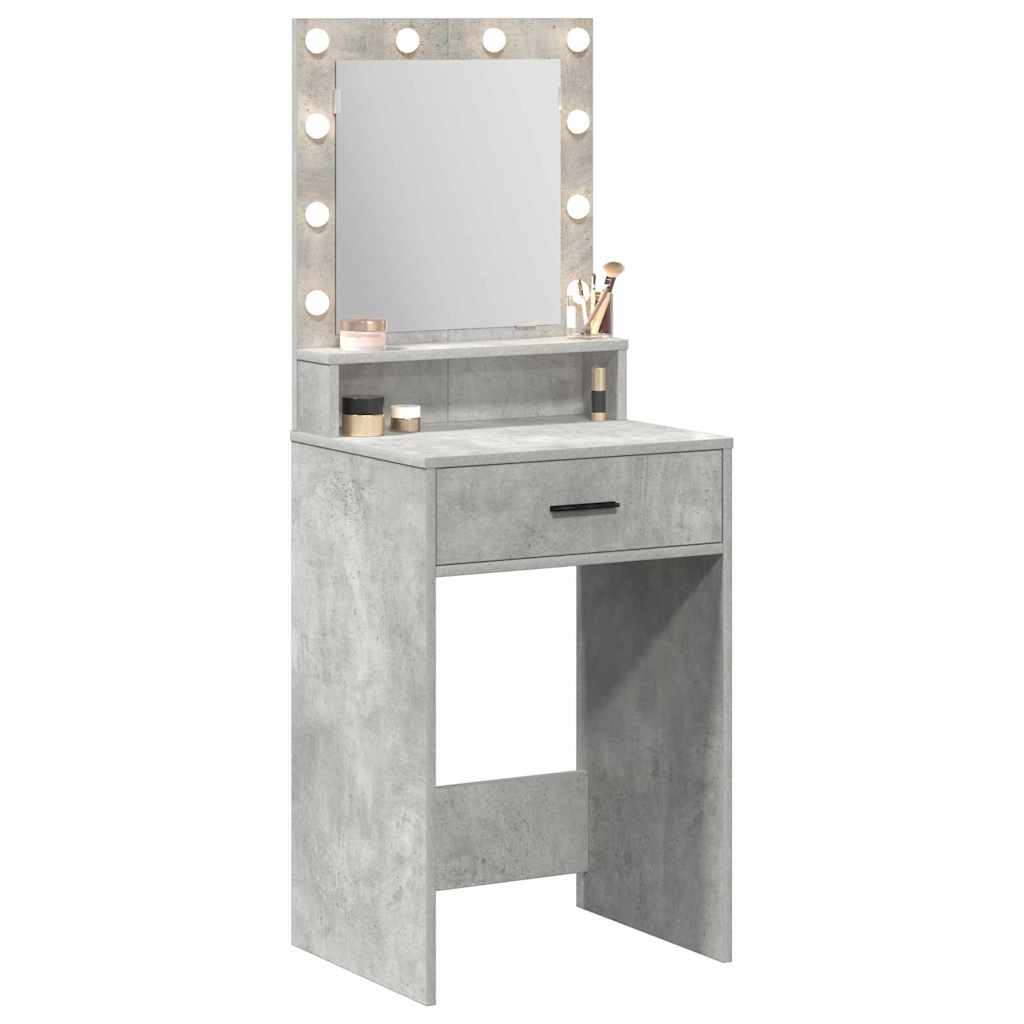 Schminktisch mit Regal Betongrau 50 x 41 x 135 cm Holzwerkstoff