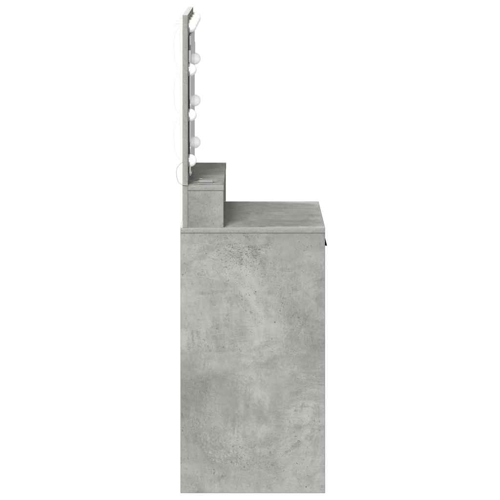Schminktisch mit Regal Betongrau 50 x 41 x 135 cm Holzwerkstoff