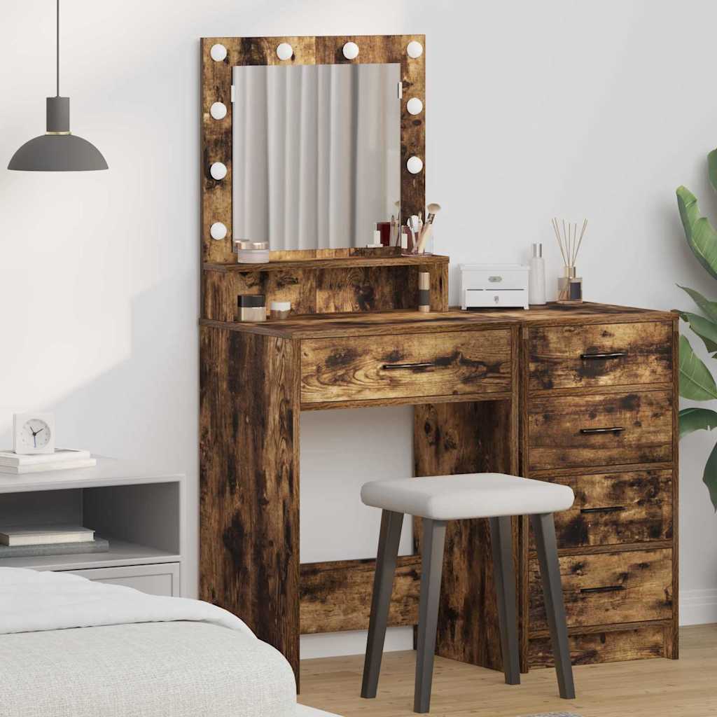 Schminktisch Räuchereiche 50 x 41 x 135 cm Holzwerkstoff