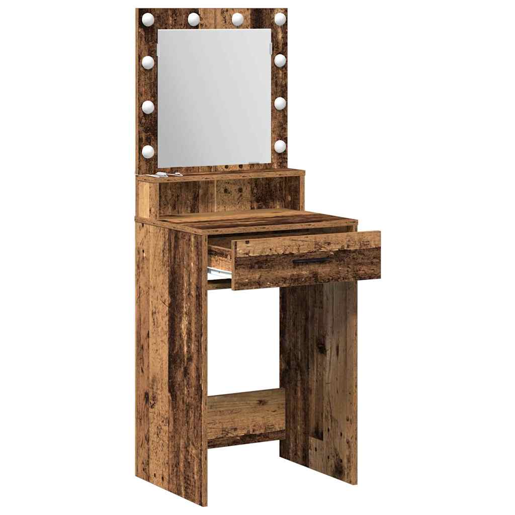 Schminktisch mit Regal Altholz 50 x 41 x 135 cm Holzwerkstoff