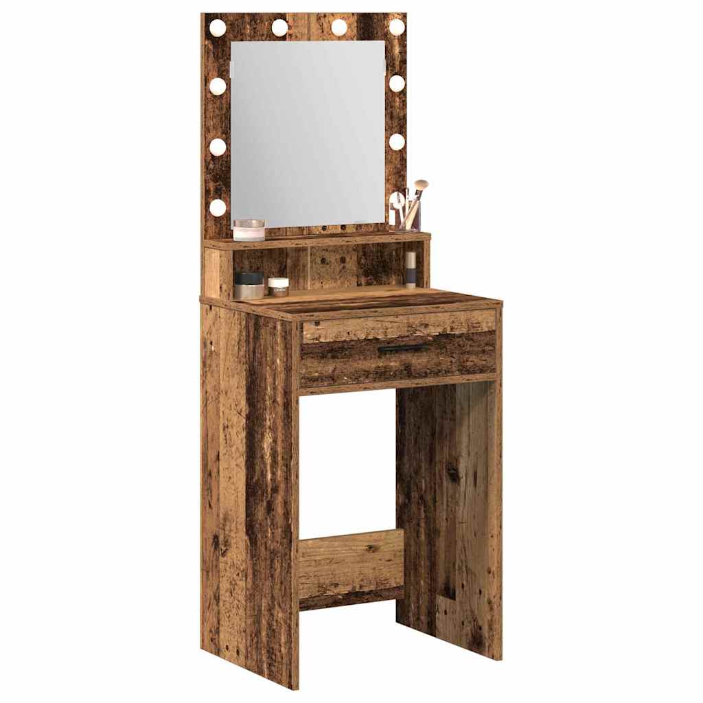 Schminktisch mit Regal Altholz 50 x 41 x 135 cm Holzwerkstoff