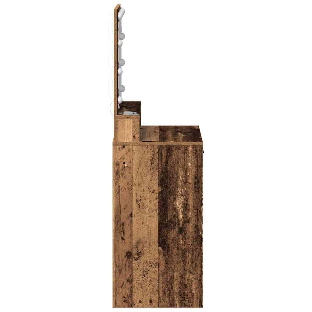 Schminktisch mit Regal Altholz 50 x 41 x 135 cm Holzwerkstoff