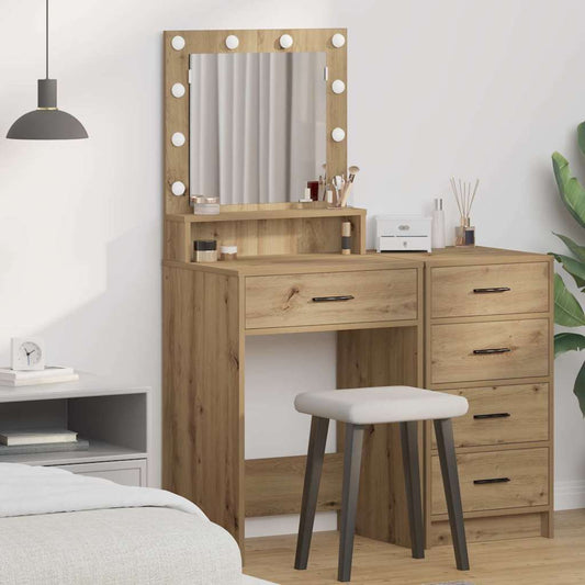 Schminktisch Eiche handwerklich 50 x 41 x 135 cm Holzwerkstoff