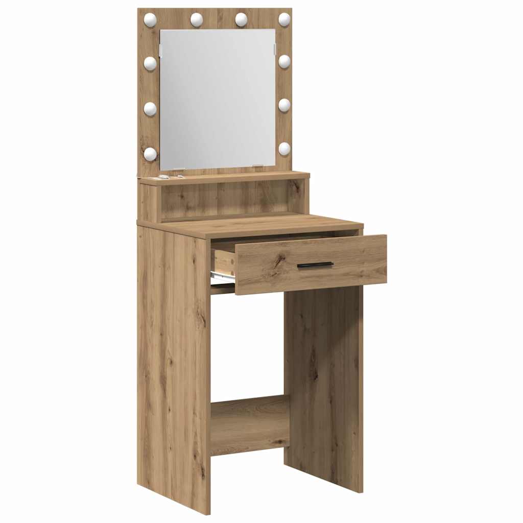 Schminktisch Eiche handwerklich 50 x 41 x 135 cm Holzwerkstoff