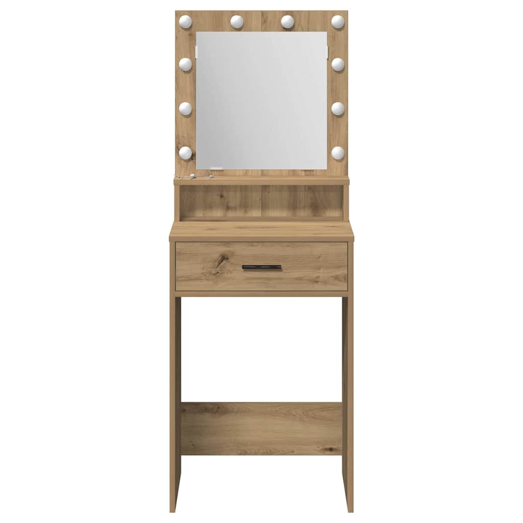 Schminktisch Eiche handwerklich 50 x 41 x 135 cm Holzwerkstoff