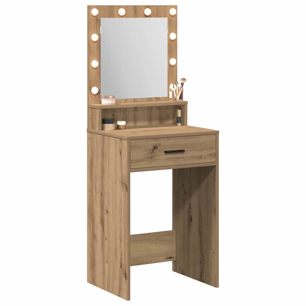 Schminktisch Eiche handwerklich 50 x 41 x 135 cm Holzwerkstoff