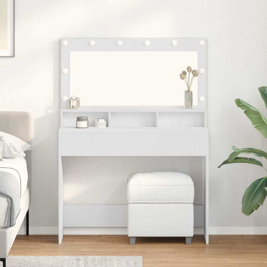 Schminktisch mit Regal Weiß 100 x 41 x 135 cm Holzwerkstoff