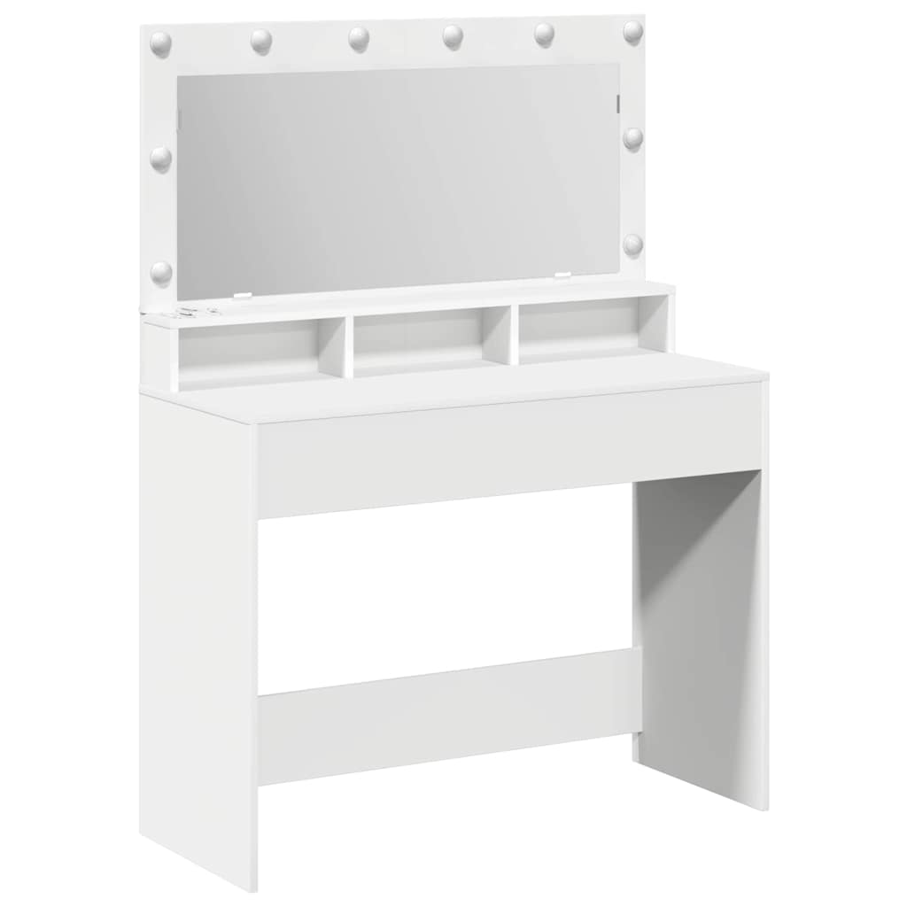 Schminktisch mit Regal Weiß 100 x 41 x 135 cm Holzwerkstoff