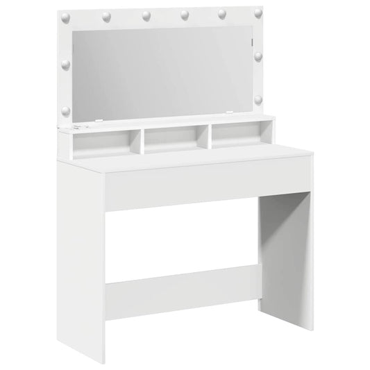 Schminktisch mit Regal Weiß 100 x 41 x 135 cm Holzwerkstoff