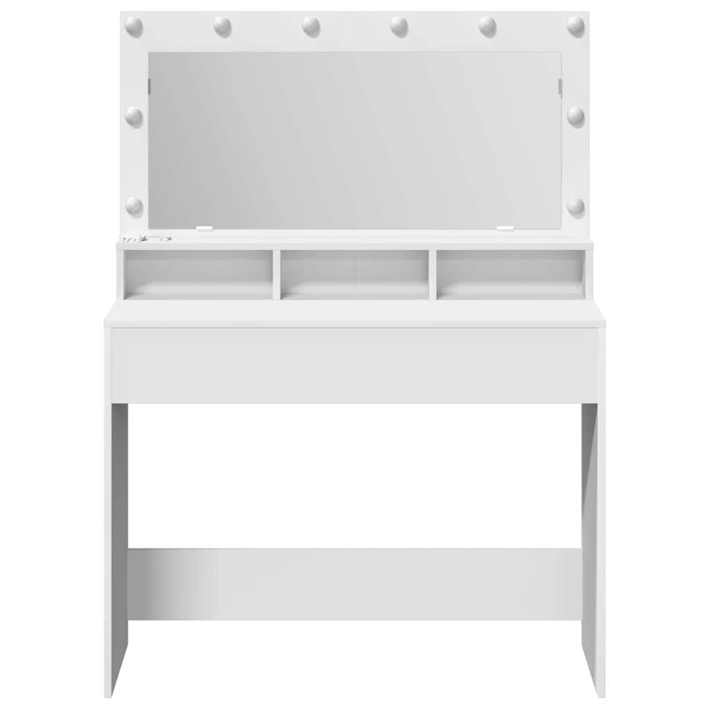 Schminktisch mit Regal Weiß 100 x 41 x 135 cm Holzwerkstoff