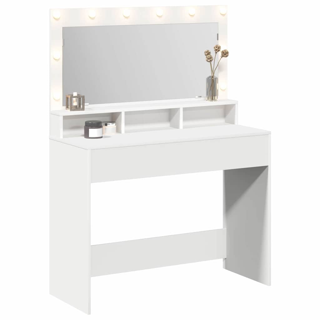 Schminktisch mit Regal Weiß 100 x 41 x 135 cm Holzwerkstoff