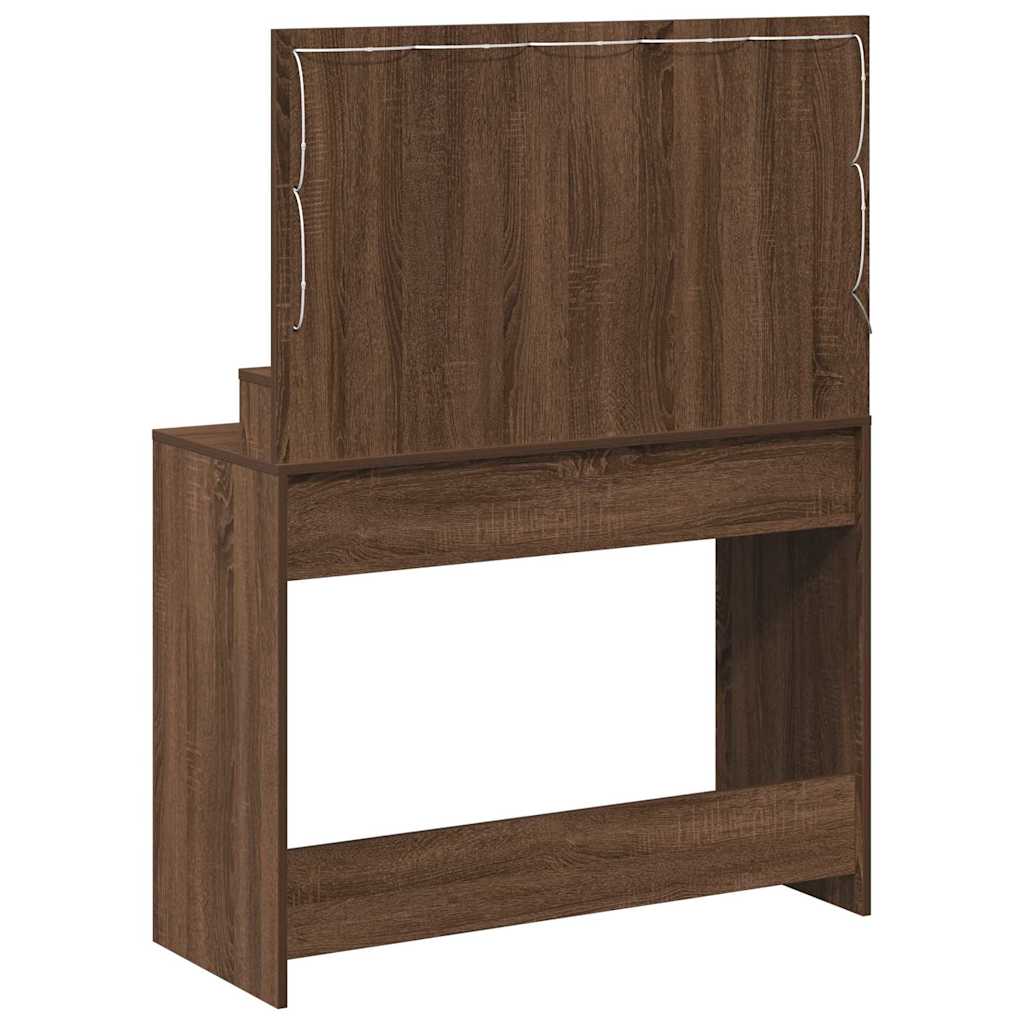 Schminktisch Braun Eichen-Optik 100 x 41 x 135 cm Holzwerkstoff