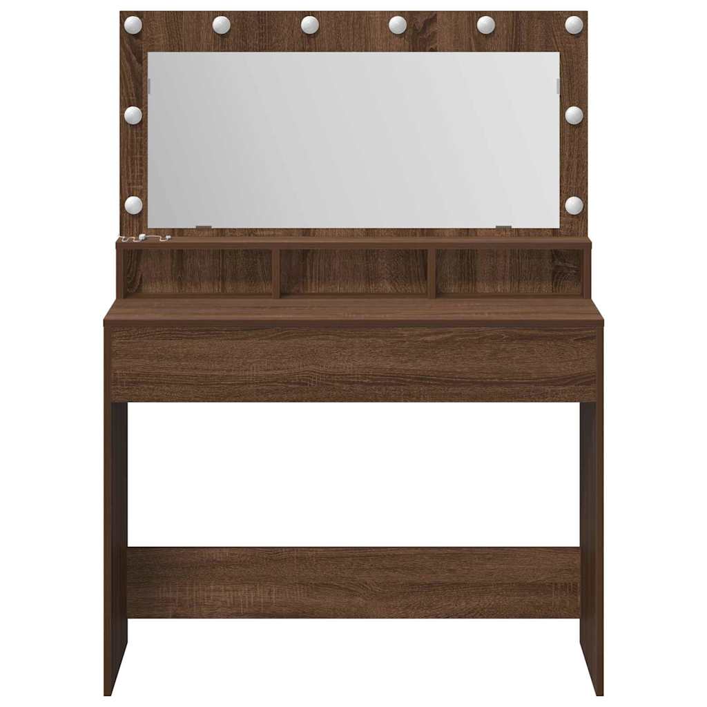 Schminktisch Braunes Eichenholz 100 x 41 x 135 cm Holzwerkstoff