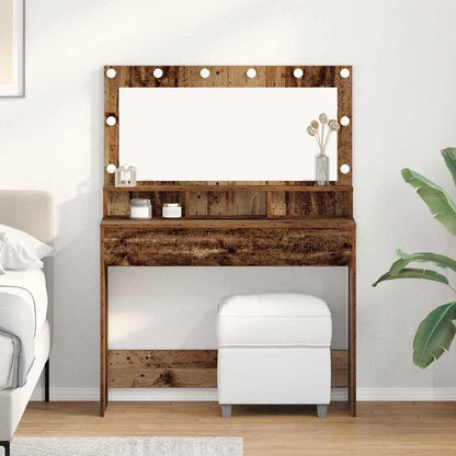 Schminktisch mit Regal Altholz 100 x 41 x 135 cm Holzwerkstoff